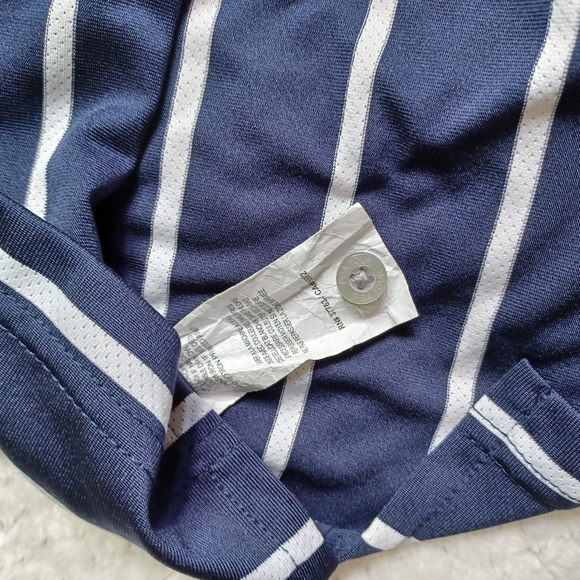 PGA large men's navy stripped golf shirt white lightweight - Picture 5 of 6